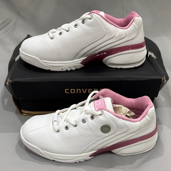 Converse Shoes - Vintage Converse Women’s Sneakers – Size 9 – White & Pink – NWB - Deadstock